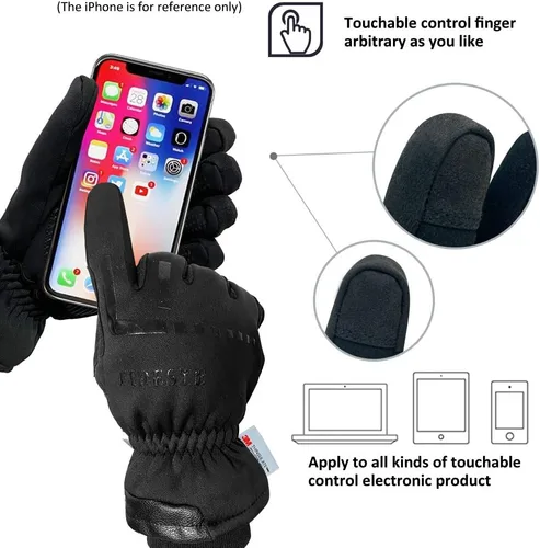 Miniatura 4 de Guantes térmicos de invierno impermeables de 40 - Guantes cálidos Thinsulate resistentes al viento con pantalla táctil, para conducir y ciclismo