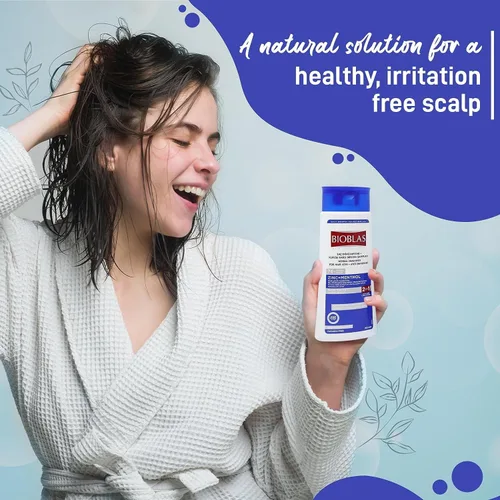 Miniatura 2 de Champú para el cabello con zinc y mentol, champú anticaspa y anticaída de cabello, champú de menta fresca para pérdida de cabello y cuero cabelludo