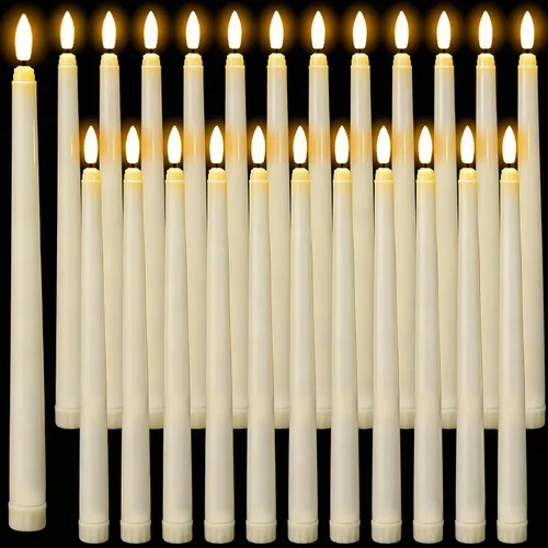 Miniatura 12 de Wondise Velas Cónicas Sin Llama con Control Remoto Temporizador, Candelabros Rojos Cerosos Reales a Batería Velas LED de Mecha 3D para Decoración