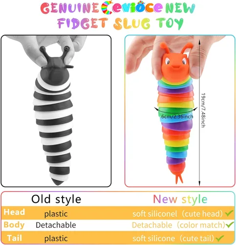 Miniatura 5 de Cevioce Juguete de Babosa para Ansiedad, Juguetes Sensoriales para Niños y Adultos, 3 Piezas de Juguetes Sensoriales para Autismo para Niños