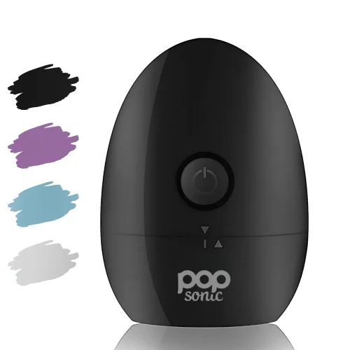 Pop Sonic Moon Shaver (negro) - Afeitadoras faciales y corporales para hombres y mujeres - 3 cabezales giratorios flotantes con tapa extraíble -