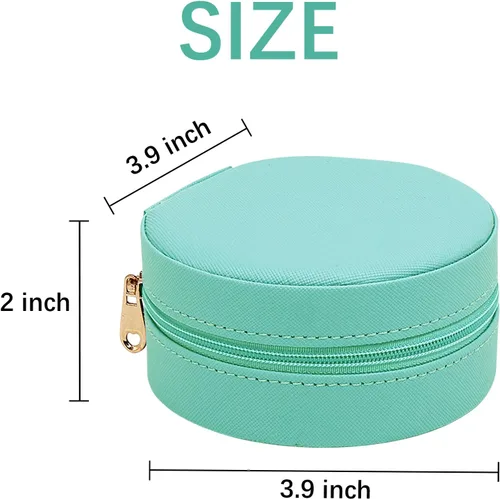 Miniatura 2 de Joyero de viaje, mini organizador portátil con cremallera, de piel sintética sintética, pequeñas cajas de almacenamiento para anillos, aretes