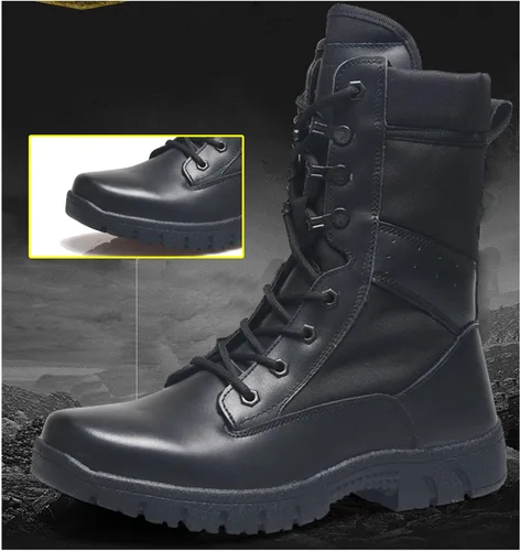 Miniatura 3 de Botas de trabajo tácticas militares para hombres con cremallera lateral Botas de combate del ejército