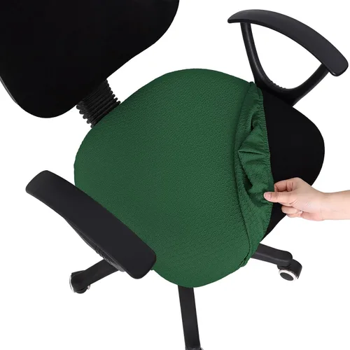 Miniatura 11 de Smiry - Fundas de asiento elásticas para silla de oficina con diseño jacquard, desmontables, lavables, antipolvo, protectores para cojines de silla