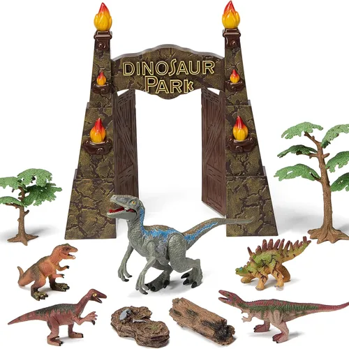 Miniatura 12 de Gran dinosaurio parque puerta dinosaurio nido de huevos juguetes de dinosaurio realistas para niños 3-5 5-7 figuras de dinosaurio del mundo jurásico