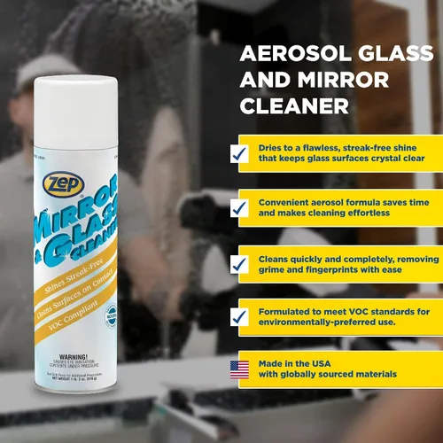 Miniatura 3 de Zep Aerosol de plexiglás, espejo y vidrio, 18 onzas (caja de 12) 9801 - Limpiador de grado profesional