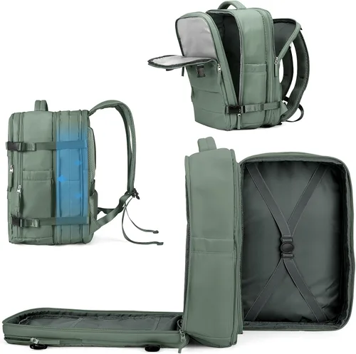 Miniatura 21 de coowoz Mochila grande de viaje para mujeres y hombres, mochila de transporte, mochila para senderismo impermeable, mochila deportiva para Rosa