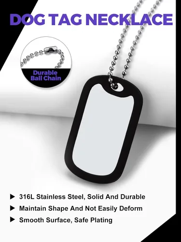 Miniatura 3 de Richsteel - Placa de identificación estilo Hip Hop militar para collar, fibra de carbón, colgante de bibliabala, para mujeres y hombres joya