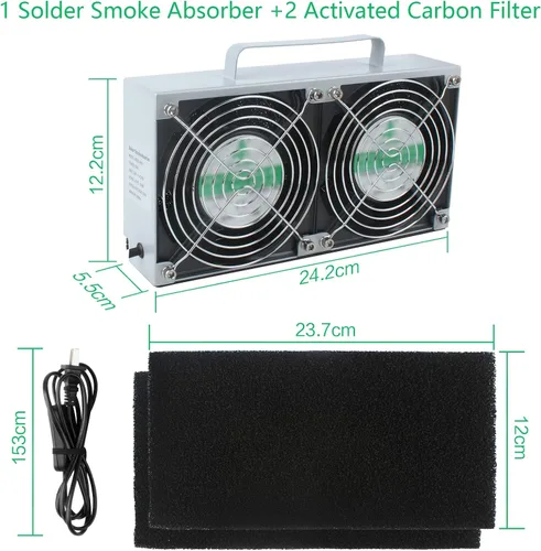 Miniatura 7 de Extractor de humo de soldadura portátil, eliminador de humo, extractor de humo para prevención, ventilador de trabajo para estación de soldadura