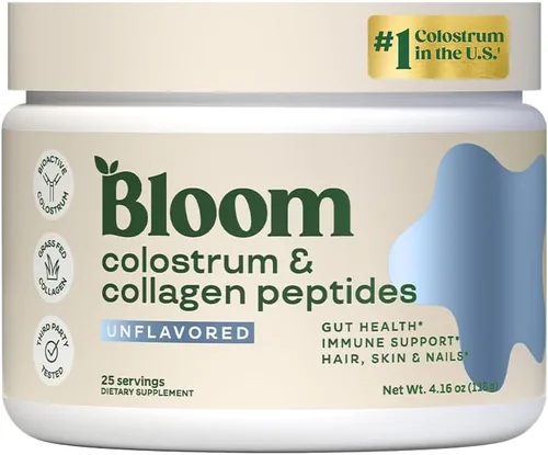 Miniatura 8 de Bloom Nutrition Paquete de polvo de calostro bovino, salud intestinal, apoyo inmunológico, suplemento para el crecimiento del cabello y belleza, sin