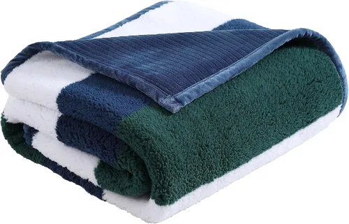 Miniatura 13 de Nautica - Manta de punto trenzado, suave ropa de cama Sherpa de punto trenzado, acogedora decoración del hogar para cama o sofá
