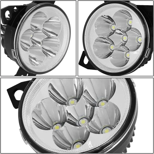 Miniatura 4 de DNA MOTORING FL-HAY-013-CH - Par de luces antiniebla reflectoras con patrón de flores LED completas compatibles con Kenworth T660 08-15, lente