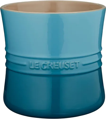 Le Creuset Stoneware - Vasija para utensilios, 2 1/2 cuartos de galón, NOtamaño, Caribe