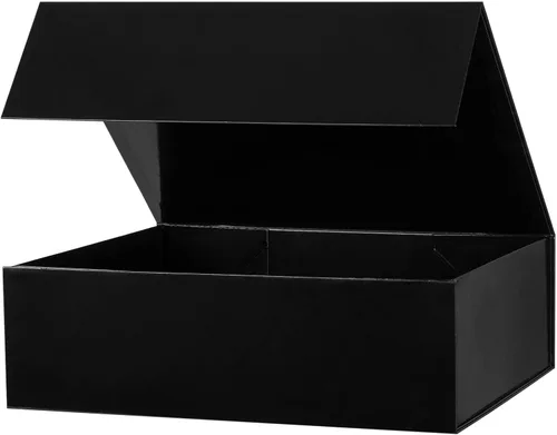 Caja de regalo negra de 16 x 13 x 5.3 pulgadas, caja de regalo para padrinos de boda con tapa magnética, cajas de regalo grandes para Pascua, día de