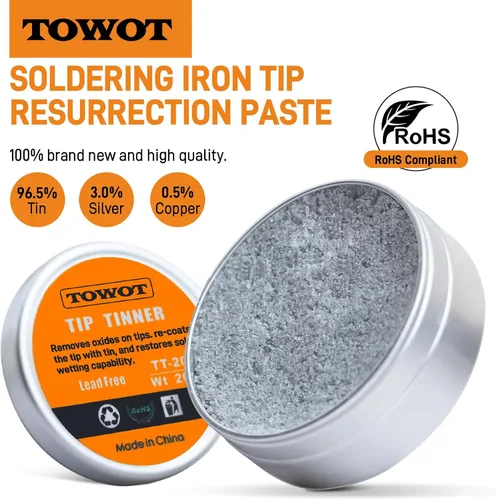 Miniatura 3 de TOWOT Tinner de punta para soldadura electrónica, punta de hierro y solución de estañado, elimina la oxidación, 0.71 oz