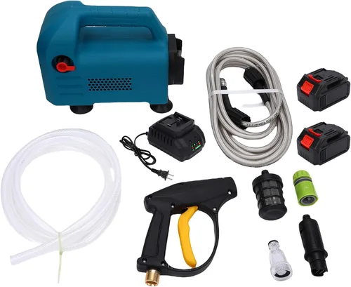 Naroote Lavadora a presión eléctrica, motor sin escobillas de cobre 725PSI, 2800 rpm, funciona con pilas, ligera, máquina de limpieza de alta