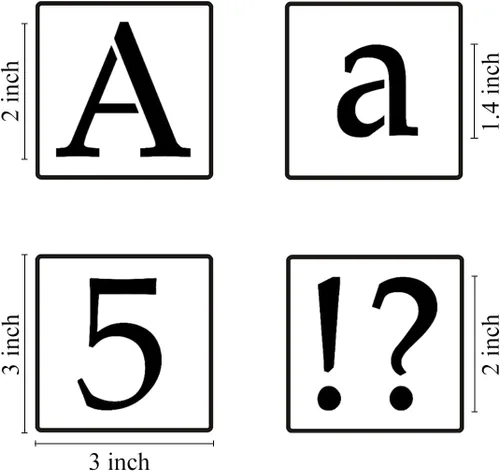 Miniatura 6 de Plantillas de letras del alfabeto de 2 pulgadas para pintar, paquete de 70 plantillas de letras y números con letreros para pintar sobre madera