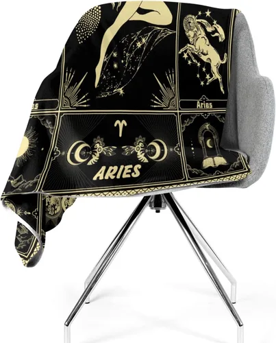 Miniatura 7 de Aries Manta 12 mantas de cama de horóscopo astrología, suaves y acogedoras, mantas de franela personalizadas de 60 x 50 pulgadas