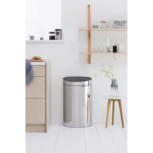 Miniatura 3 de Brabantia bote de basura táctil de 10.6 galones para cocina nuevo (acero brillante) con tapa removible, apertura de tacto suave, bote de basura +