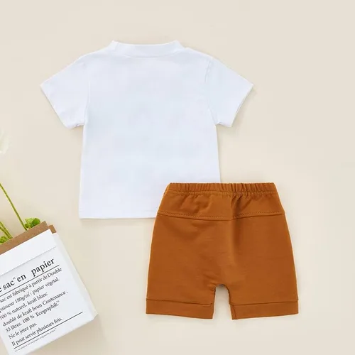 Miniatura 3 de Conjunto de camiseta de manga corta para bebé y niño, ropa de verano para niños pequeños