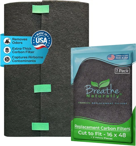 Breathe Naturally Corte Universal para Adaptar Filtro de Aire de Carbón Activado – Filtros de Carbón de Repuesto – Lámina de Carbón de Prefiltro