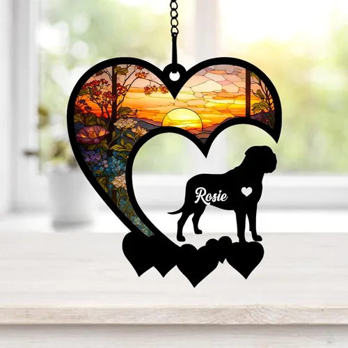 Miniatura 56 de NAZENTI Atrapasoles personalizado de sabueso afgano, adorno conmemorativo personalizado para la pérdida de mascotas, regalo de condolencia