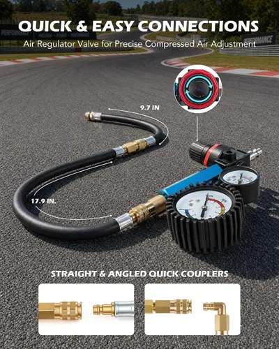 Miniatura 5 de Orion Motor Tech Kit de prueba de compresión y fugas de 51 piezas para motores de gasolina y diésel, kit de prueba de fugas de cilindro con doble