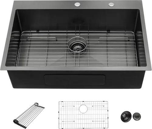 Miniatura 51 de Fregadero de cocina para exteriores, 21 x 20 pulgadas, fregadero de barra para exteriores, fregaderos de cocina de acero inoxidable de montaje