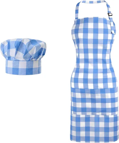 Miniatura 9 de SATINIOR Disfraz de chef de 2 piezas para mujeres y hombres, juego de delantal para adultos, delantal de panadero, sombrero para cocinar y cosplay