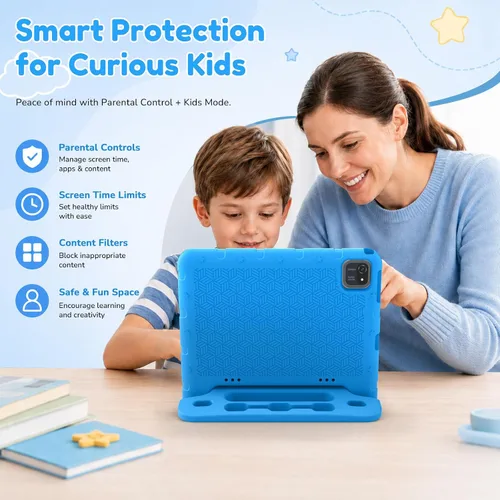 Miniatura 6 de EDDBNi Tableta para Niños Android 14 Tableta de 10 Pulgadas Tabletas para Niños con Estuche Núcleo Cuádruple 64GB Cámara Dual Controles Parentales