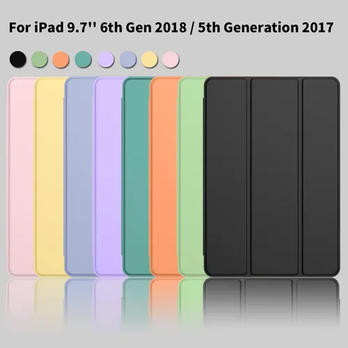 Miniatura 7 de iMieet Funda para iPad 9.7 (modelo 2018/2017, 6ª/5ª generación), funda inteligente con soporte para lápiz y parte trasera de silicona suave de piel
