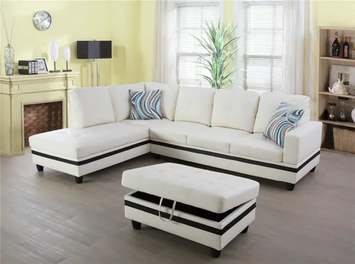 Miniatura 14 de Juego de sofá modular F091-F094 Crema Blanco