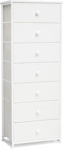Crestlive Products Cajonera alta, torre de almacenamiento de 7 cajones de tela, cómodas - Unidad organizadora vertical para dormitorio, pasillo,