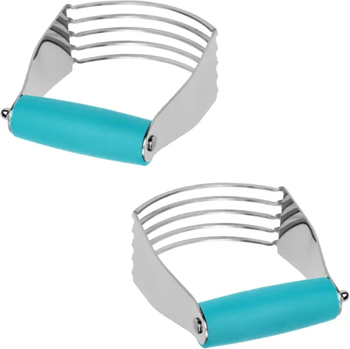 Miniatura 6 de Mezclador de Masa de Acero Inoxidable Cortador de Masa Profesional Herramienta de Horneo Pesada Para Mezclar Harina y Mantequilla (Azul)