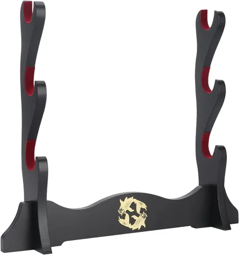 Miniatura 11 de Soporte de espada de terciopelo japonés acolchado Katana Stand Samurai Display Rack Soporte Todo Tanto Espada yin y Yang 1 Nivel
