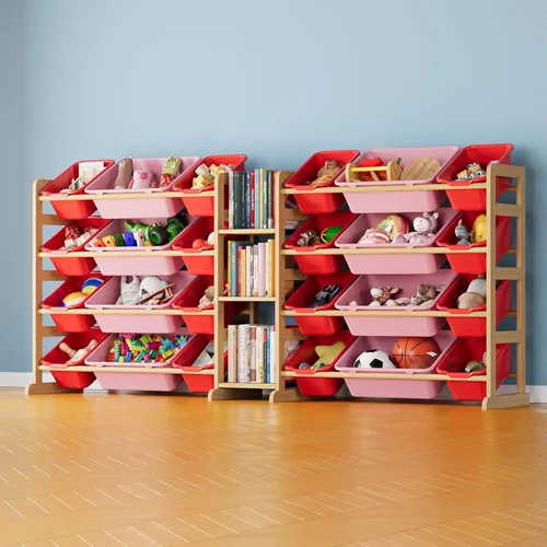 Miniatura 11 de SpaceAid Organizador grande de almacenamiento de juguetes con 24 contenedores y 3 estantes, organizador de juguetes, estantería de almacenamiento