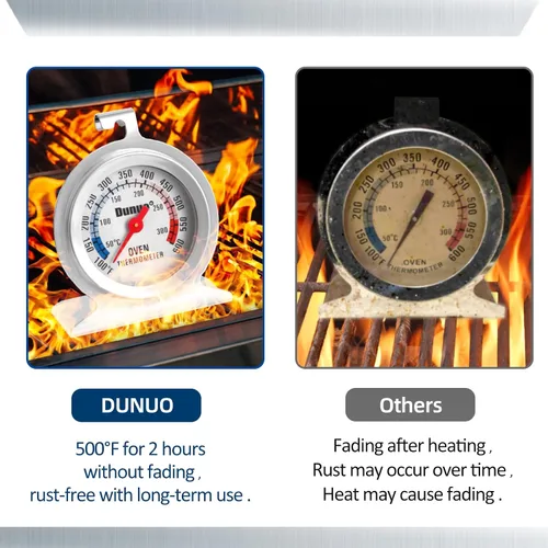 Miniatura 6 de Paquete de 2 termómetros de horno para horno de gas/eléctrico, medidor de temperatura de ahumador de 122.0-572.0 °F/100-600°F con acero inoxidable