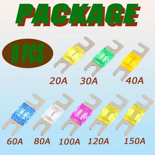 Miniatura 4 de Mini fusible ANL 20A, 30A, 40A, 60A, 80A, 100A, 120A, 150A para sistema de audio y video marino de automóvil, fusible electrónico (8 piezas)