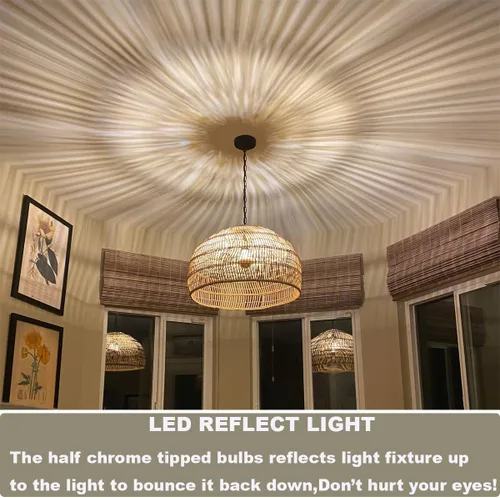 Miniatura 2 de Bombillas de luz media cromada, punta media naranja, regulables de 6 W (equivalente a 60 vatios), bombillas LED Ediosn, blanco suave 2700 K