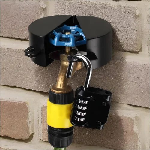 Miniatura 9 de Cerradura antirrobo para grifo al aire libre, cerradura de grifo resistente para jardín/cocina/manguera, evita el uso no autorizado de agua, Acero