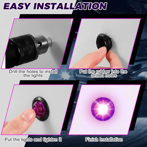 Miniatura 6 de 50 luces LED redondas de 3/4 para remolque, luces LED delanteras y traseras de 12 V, luces de remolque impermeables para camión, automóvil, autobús