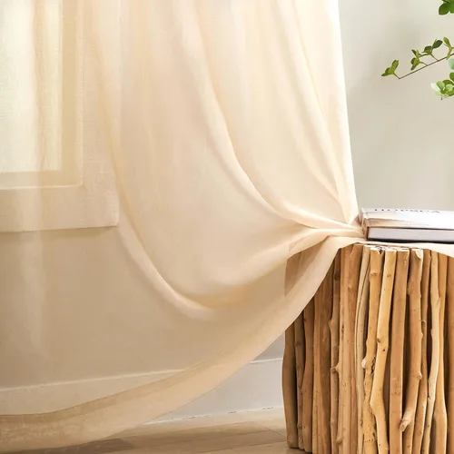 Miniatura 110 de Cortinas para ventana cortinas blancas traslúcidas de 90 pulgadas de largo, 2 paneles de cortinas de tul, paneles de ventana para cortinas de Blanco