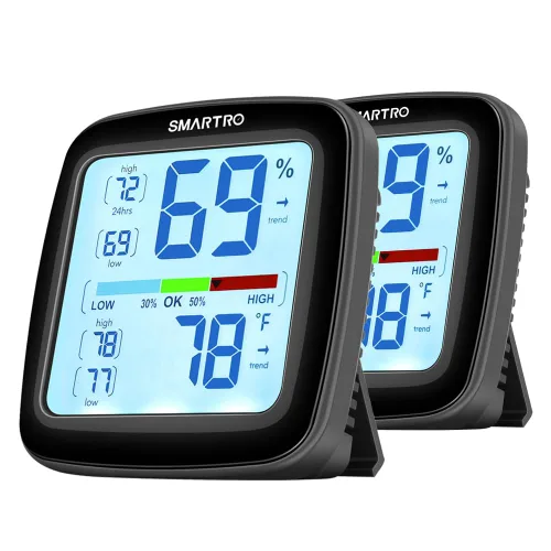 Miniatura 9 de SMARTRO SC42 higrómetro digital profesional, termómetro interior medidor de humedad ambiental y calibración de precisión profesional