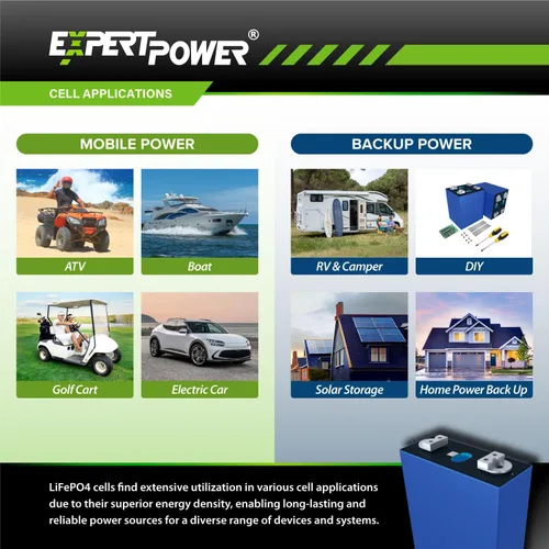 Miniatura 4 de ExpertPower 3.2V 304Ah LiFePO4 Batería de celda de litio UL2580 Grado A+ 4000-7000 ciclos y 10 años de vida útil Recargable de ciclo profundo