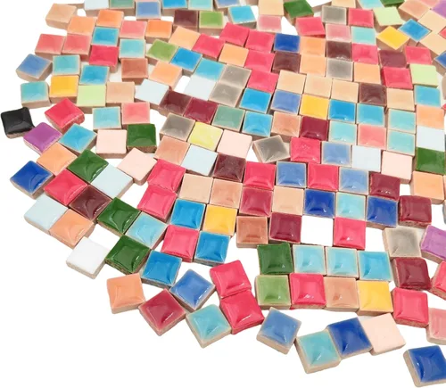 Azulejos de mosaico de cerámica irregulares de color aleatorio de 1.1 lb, para hacer bricolaje, creativos, para platos de bricolaje, macetas,