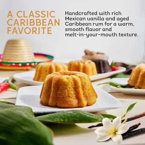 Miniatura 4 de TORTUGA Pastel de ron de vainilla mexicano caribeño – Pastel de ron caribeño de 4 onzas – Paquete de 4 – El regalo gourmet premium perfecto