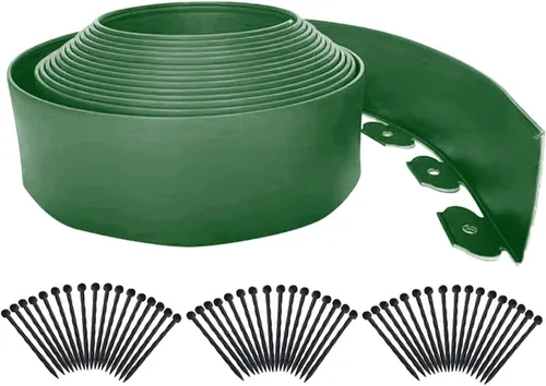 Miniatura 21 de Bordes de jardín de 1.5 pulgadas x 98 pies, bordes de paisaje negro con 150 estacas de plástico, valla flexible de bricolaje para paisajismo, cama