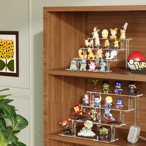 Miniatura 3 de WINKINE - Estante de acrílico transparente de 3 pasos para figuras Amiibo Funko POP, 3 niveles de acrílico para decoración y organizador