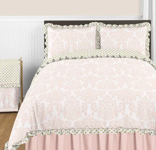 Miniatura 13 de Sweet Jojo Designs Juego de edredón individual de 2 piezas (flores de ciervos del bosque) para niñas, niños, ropa de cama para niños, cama en una