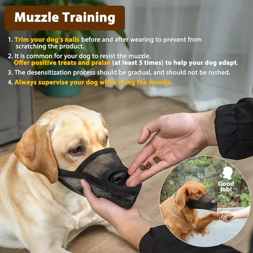 Miniatura 4 de Crazy Felix - Bozal de nailon para perros pequeños, medianos y grandes Dachshund Beagle Poodle Labrador; protector de boca para mascotas de malla